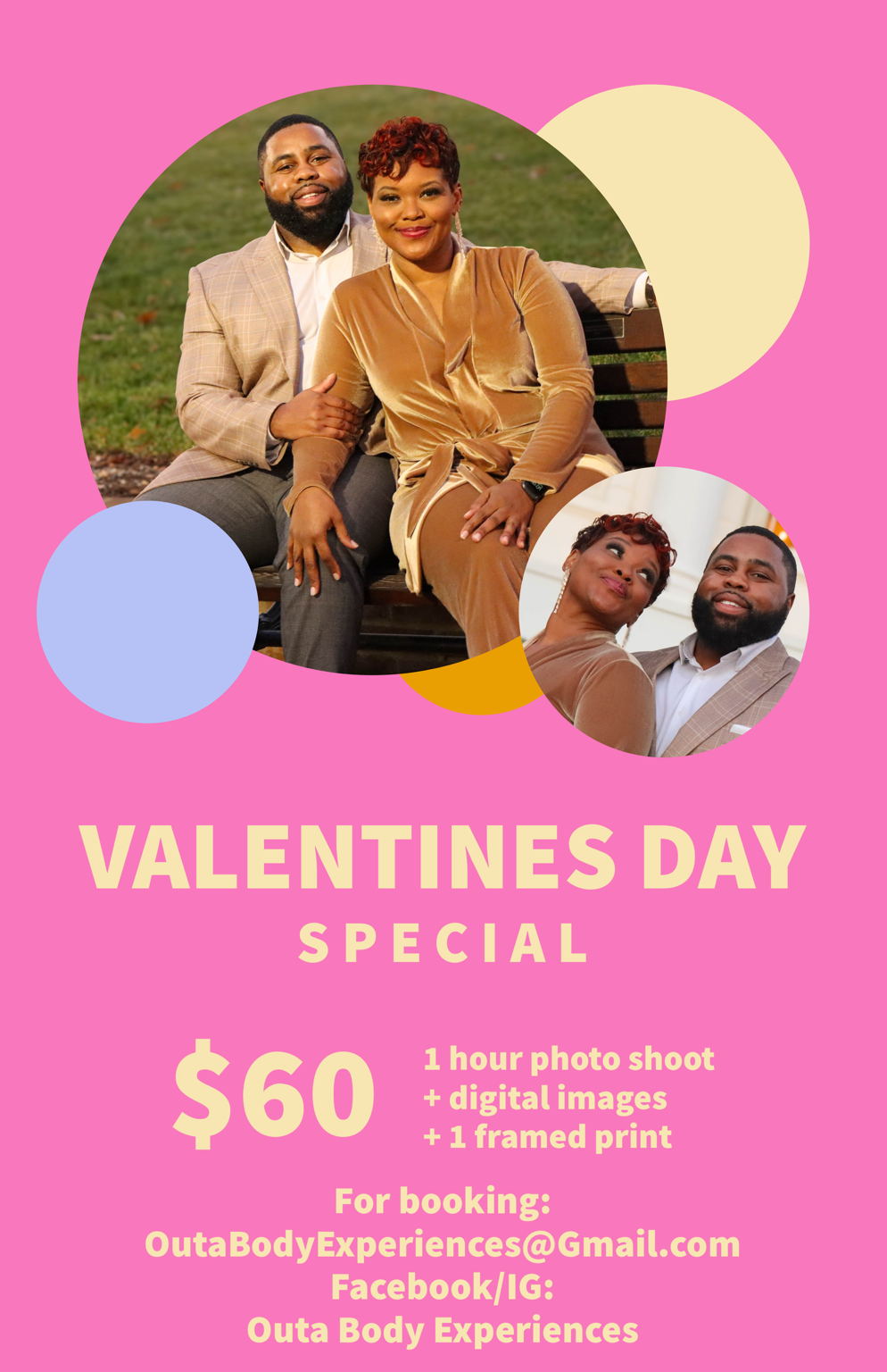 Valentines Day photography flyer